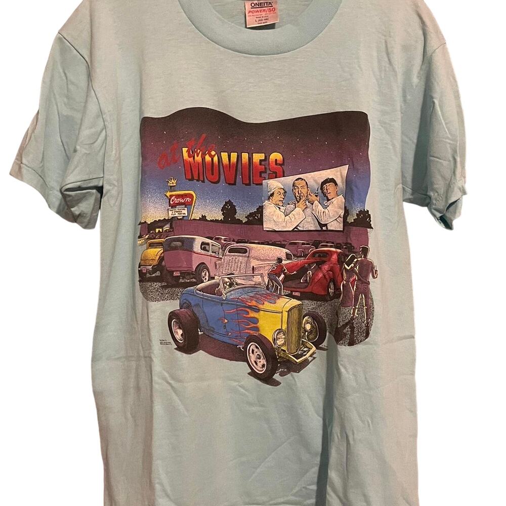 Vintage 80s At The Movies The Three Stooges Drive In Single Stitch Shirt Adult L
